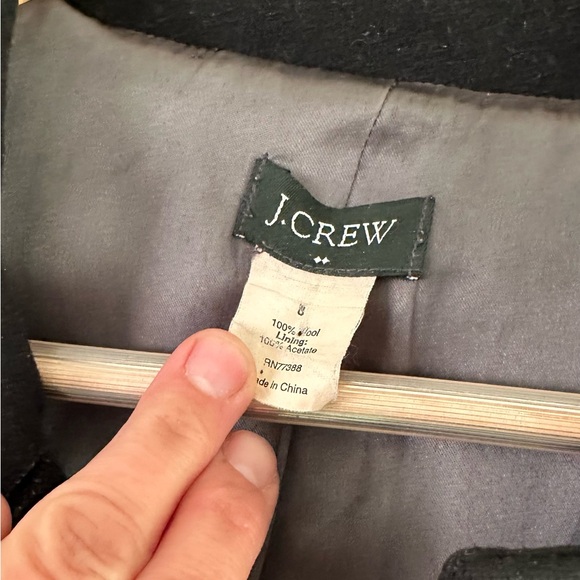 J Crew factory Black Lady Day Coat 100% wool size 8 - Picture 5 of 11
